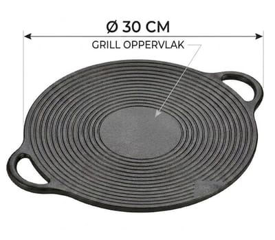 Koreaanse BBQ-grillpan-12 inch 30cm gietijzeren bakpan-anti aanbakplaat-voor inductie-gas-elektrische kookplaat-binnen/buiten
