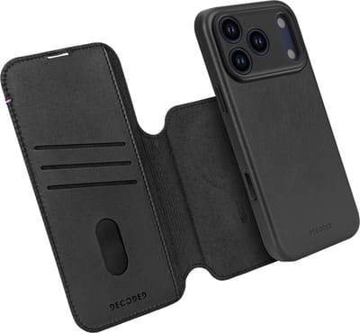 DECODED 2-in-1 Leren Detachable Wallet Hoesje Geschikt voor iPhone 17 Pro Max - Magnetisch Afneembaar - met Pasjeshouder - Premium ECCO Leer - Geschikt voor MagSafe - Zwart