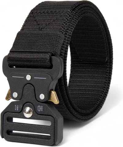 Loud and Clear® - Tactical Belt - Werkriem - Militaire Riem - Zwart - 120 cm