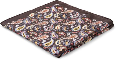 Virtuo | Bordeauxrode zijden pochet met paisleymotief