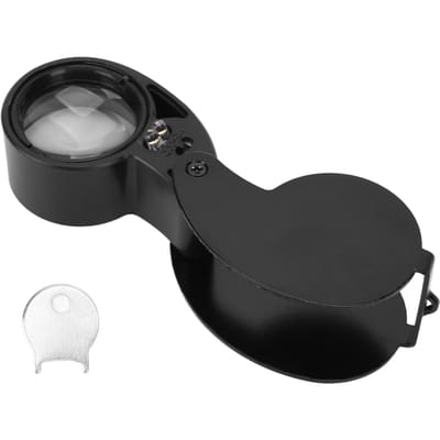 40X Vergrootglas Loep LED-lampen Hoge Transmissie Draagbare Juweliersloep met Aluminiumlegering zwart