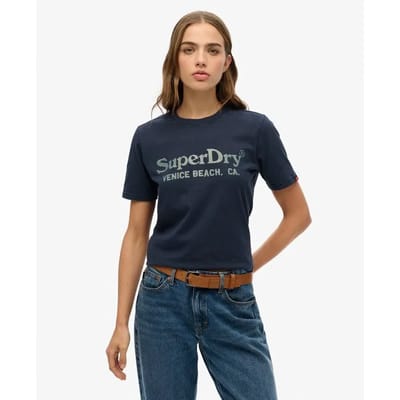 Superdry - Venue metallic T-shirt met relaxte pasvorm - Dames - T-shirts