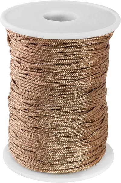 Gevlochten Nylon Touw - Reparatielint Hefkoord - Zonnescherm Reparatie - Sterk Gevlochten Materiaal - 50 Meter Lengte - Bruin