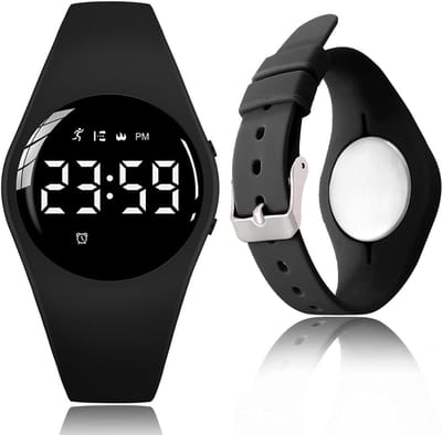 Zyrex® Stappenteller Kinderen - Stappenteller Armband - Stappenteller Dames - Zwart - 23cm x 4cm x 2cm