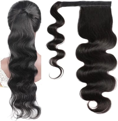 Braziliaanse paardenstaat - 24 inch golf echt haar natuurlijke zwart- extension real human hier.