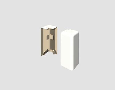 EGGER buitenhoekelement voor 6 cm plinten KUBUS Universeel wit