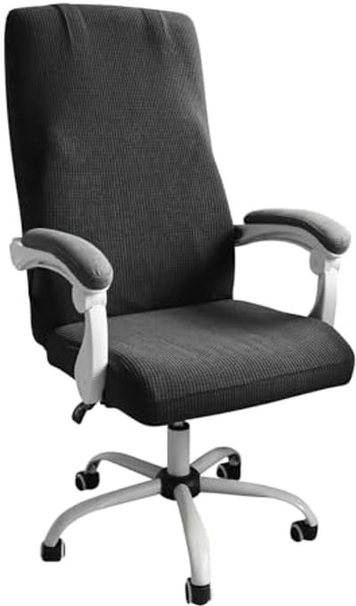 Waterbestendige Zwarte Bureaustoelhoes - Stretch Jacquard Hoes voor Computerstoelen en Gamestoelen - Maat L
