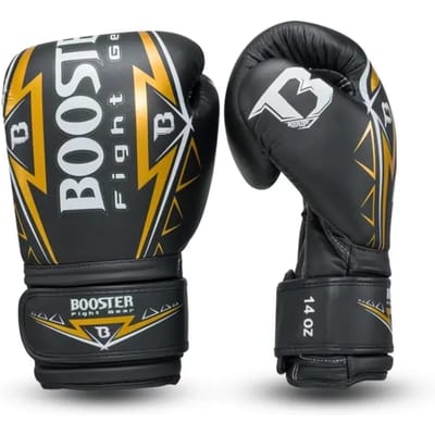Booster Bokshandschoenen - BG WAR - Microvezel - Zwart / Goud 14 oz
