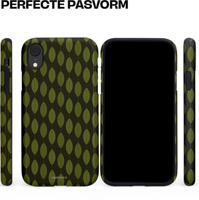 Casetastic hoesje geschikt voor Apple iPhone XR - Dubbellaagse bescherming - Donkergroene Bladerendek - Fashion Case - Zwart Donkergroen