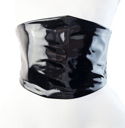 BamBella ® - Riem Maat S M L - Zwart Korset Datex (Mix latex en stof) Mode Body Gothic Goth taille riem korset belt