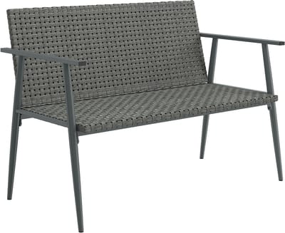 Outsunny Rattan Loungestoel - Geweven hars, gegalvaniseerd staal - 110 x 58 x 78 cm - Grijs