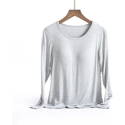 Nieuwe pyjama's met lange mouwen voor lente en herfst met borstkussen, huispak met geïntegreerde beha, herfstbasis, damesonderkleding 4XL white