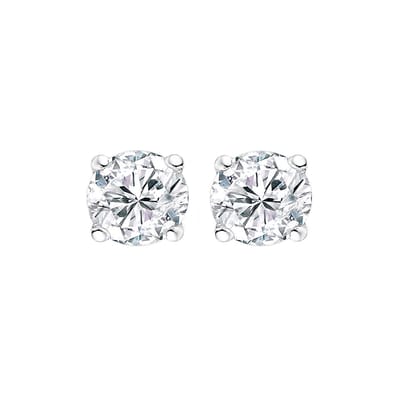 New Bling 9NB-1322 Zilveren Oorbellen met Zirkonia - Oorknopjes - Zirkonia - 6mm - Rhodium - Zilver