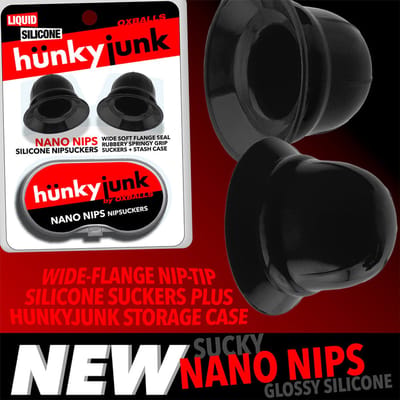 Hünkyjunk - Nano Nips - Siliconen Tepelzuigers - Zwart