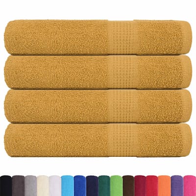 vidaXL - Handdoeken - FROGN - 4 - st - 100x200 - cm - 360 - g/m² - goud