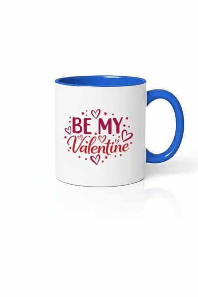 Valentijn Mok 'Be My Valentine' - Wit/Blauw Keramiek - Romantisch Cadeau