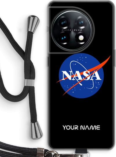 Gepersonaliseerd - Case Company® - Hoesje met koord geschikt voor OnePlus 11 hoesje met Koord - NASA - Telefoonhoesje met Zwart Koord - Bescherming aan alle Kanten en Over de Schermrand
