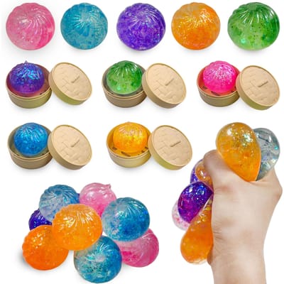 18 STUKS Stoombroodje Squishy Speeltjes Decompressie Langzame Terugslag Dumpling Stressbal Fidget Speeltjes voor Kinderen Volwassenen Feestcadeaus orange