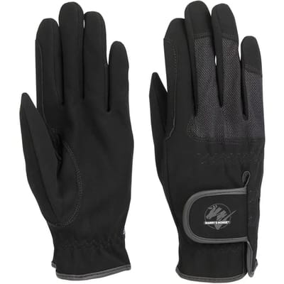 Harrys Horse Rijhandschoenen - Domy Suede Mesh - Zwart - XXS