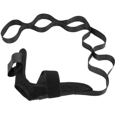 Bande d'étirement pour le bas des jambes de yoga Bande d'étirement pour la flexibilité Bande de fitness de rééducation Ceinture d'exercice pour fasciite plantaire Support pour les soins des pieds noir