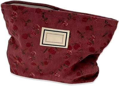 Roze Bloemen Cosmetica Tas voor Vrouwen - Multifunctionele Draagbare Reistas met Rits voor Kerstcadeaus en Reisopslag voor Meisjes