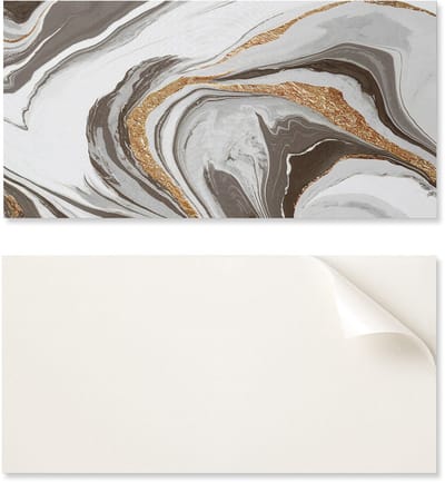Kant-en-klaar te installeren bedrukt vinylpaneel van 100x50 cm met abstracte golven.