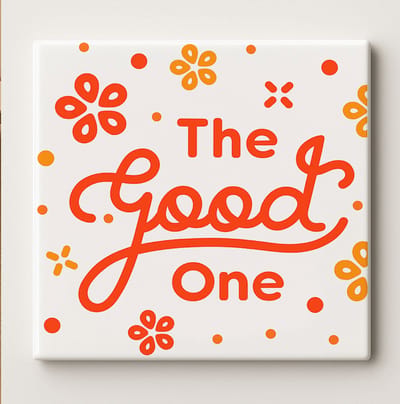 De Goede Tegel – 15x15cm Retro Typografie Keramische Wanddecoratie voor Positief Huis & Kantoor