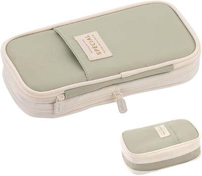 Dailygoody - Etui met grote capaciteit - Pennenzak voor schrijfwaren - Draagbare organizer voor briefpapier - Groen - Geschikt voor tienermeisjes - Pr..