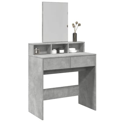 vidaXL - Kaptafel - met - spiegel - 80x41x144,5 - cm - betongrijs
