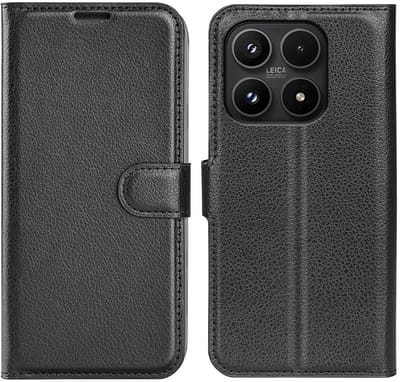 Hoesje geschikt voor Xiaomi 17 - Phonesta Litchi Skin Book Wallet Case - Zwart