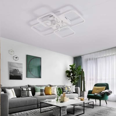 Haobosic - LED-plafondlamp, moderne plafondlamp 52W 4680LM, 6000K koelwit plafondlamparmatuur, voor woonkamer, keuken, slaapkamer