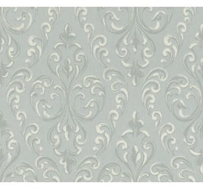 Barok behang linnen textielprint ijsblauw 085159