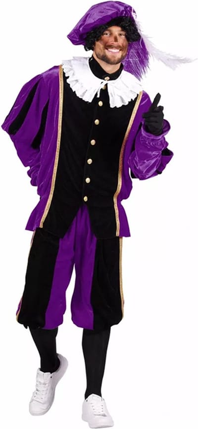 Piet Populair zwart/paars (mt XL)
