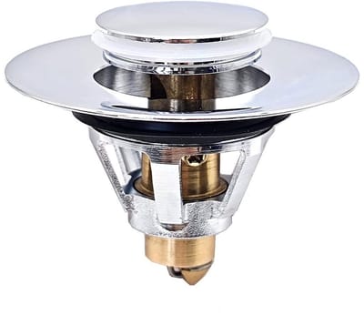 Dailygoods- Wastafelstop Universeel - Pop-up Afvoerplug - Roestvrij Staal - Geschikt voor Gootsteenafvoergaten 34-38 mm - Waterdichte Afdichting - Veerkrachtige Kern
