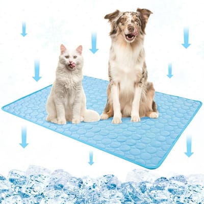 Extra grote koelmat voor honden, opvouwbare zelfkoelende mat, hoeft niet met water te worden gevuld of in de koelkast te worden geplaatst, wasbare koelmat voor huisdieren, geschikt voor honden, katten, konijnen en cavia's in kooien.