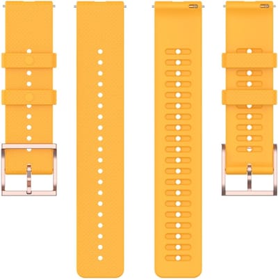 Siliconen bandje - geschikt voor Huawei Watch GT Runner 2 / GT 2(e) 46 mm / GT 3 / 4 / 5 (Pro) 46 mm / Watch 3 (Pro) / Watch 4 (Pro) / GT 6 (PRO) 46mm - oranjegeel