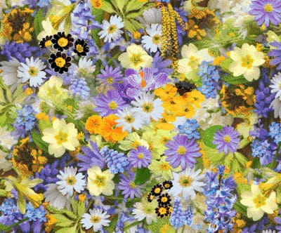 MyHobby Borduurpakket – Bloemenveld 60×50 cm - Aida borduurstof 5,5 kruisjes/cm (14 count) - Telpatroon - Borduurgaren - Borduurnaald - Handleiding - Voor Beginners & Gevorderden - Complete borduurset