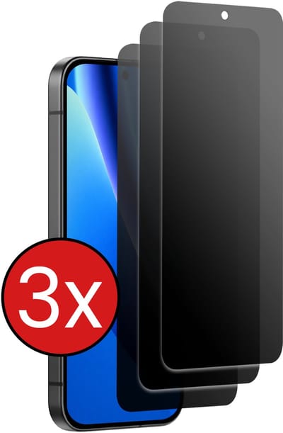 Screenprotector - 3 Stuks - Geschikt voor Google Pixel 10a - Privacy Filter - Beschermglas - Gehard Glas - Tempered Glass - Screen Protector