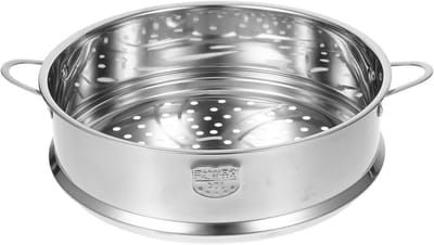 Stainless Steel Stoompan met Dubbele Handvatten - Stapelbare Stoominzet voor Groenten, Dumplings en Gerechten in Keuken en Restaurant