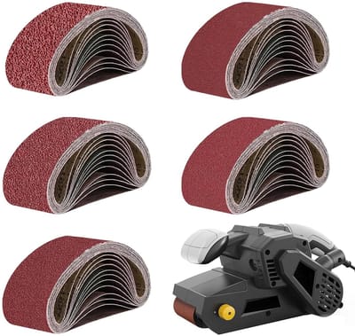 Dailygoods- Schuurbanden 20 Stuks - 75 x 457 mm - Bandschuurmachine - Korrels 80/120/150/240/400 - Duurzaam - Efficiënt Slijpen - Bandschuurbanden