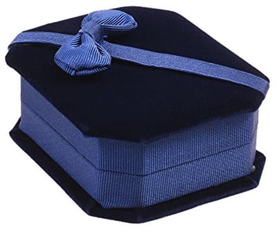 Elegante Acrylaat Sieradenbox met Strik - Octagonaal en Blauw