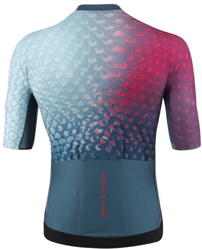 Loeffler fietsshirt korte mouwen M Bike Jersey FZ Statement Glam Dark Petrol - Blauw