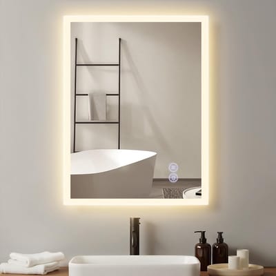 Verlichte Badkamerspiegel 50x70cm - LED Wandspiegel met Aanraakfunctie en Veiligheidsglas