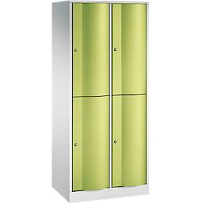 C+P Garderobekast Resisto, 2 vakken, 4 legborden, B 772 x D 540 x H 1950 mm, lichtgrijs