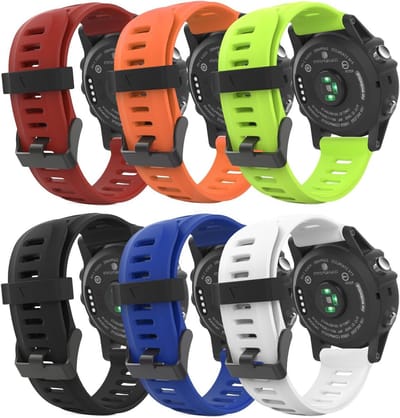 Zachte siliconen vervangband voor sporthorloges, geschikt voor Fenix 3/5X/6, 6-pack in diverse kleuren, ademend en comfortabel