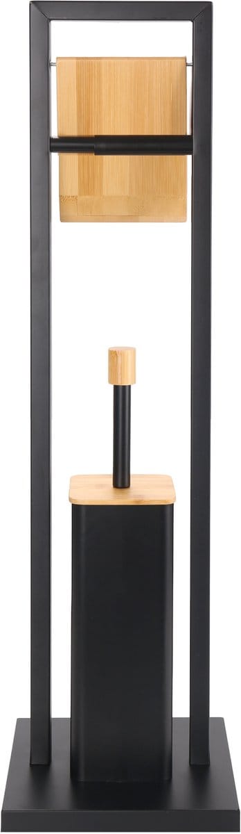 Cheffinger Badkamerset - 2-in-1 - WC-Borstel en Toiletrolhouder - Zwart