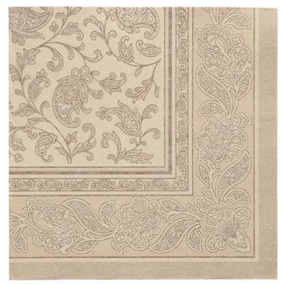 8x 20 Servetten ROYAL Collection 1/4 vouw 40 cm x 40 cm zand Ornaments