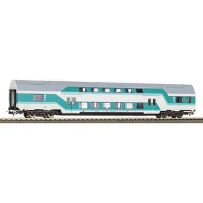 Piko H0 53116 H0 dubbeldekszitwagen DBuz 747.3 mintgroen van de DR DBuz 747.3