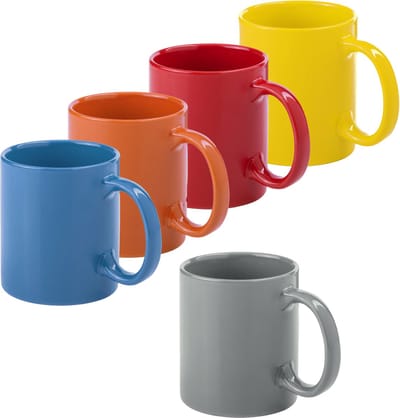 Bellatio Design Koffie mokken/drinkbekers Auxerre - 5x - keramiek - multi kleuren mix - 370 ml