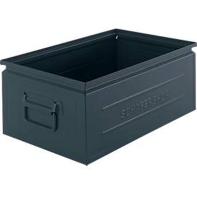 Schäfer Shop Select stapelbak, 29,5 l, 50 kg, L 527 x B 308 x H 200 mm, staal, RAL 5008 (grijsblauw)